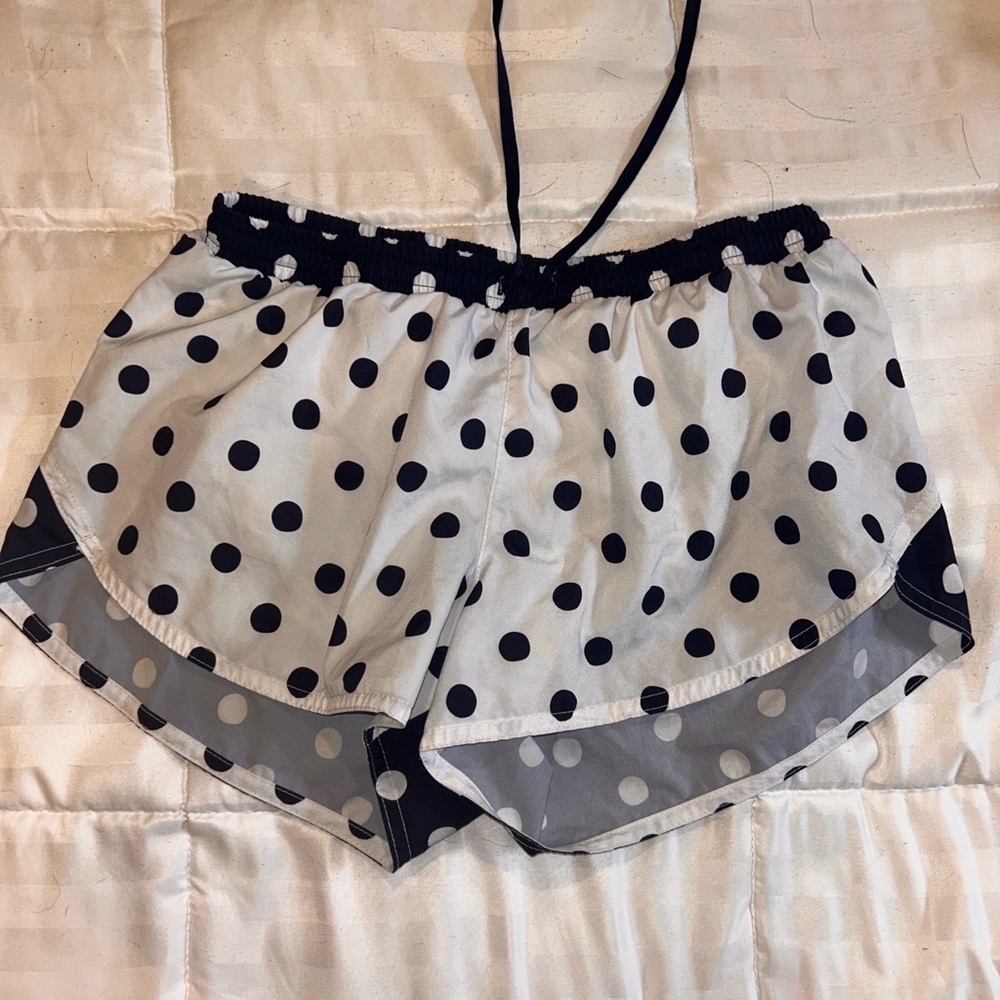Old Navy Active Navy and White Polka Dot Shorts